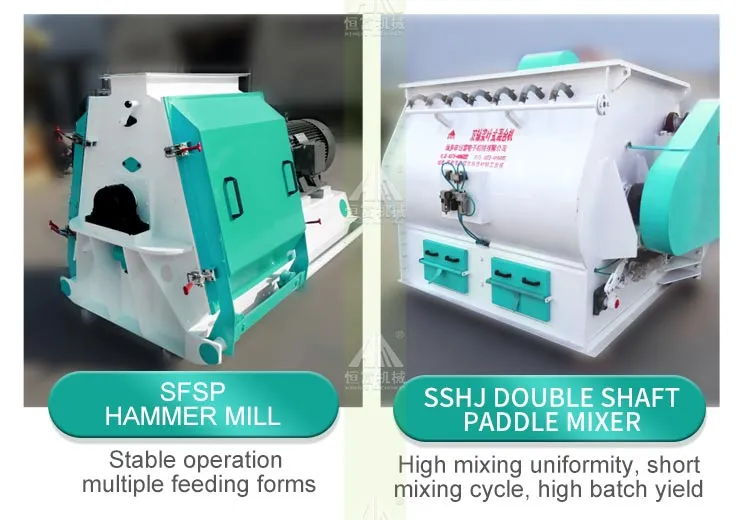 1-2tph Complete Animal Feed Machine Feed Mill Plant