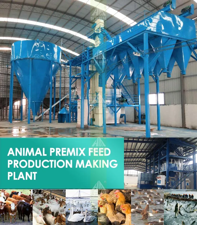 1-2tph Complete Animal Feed Machine Feed Mill Plant