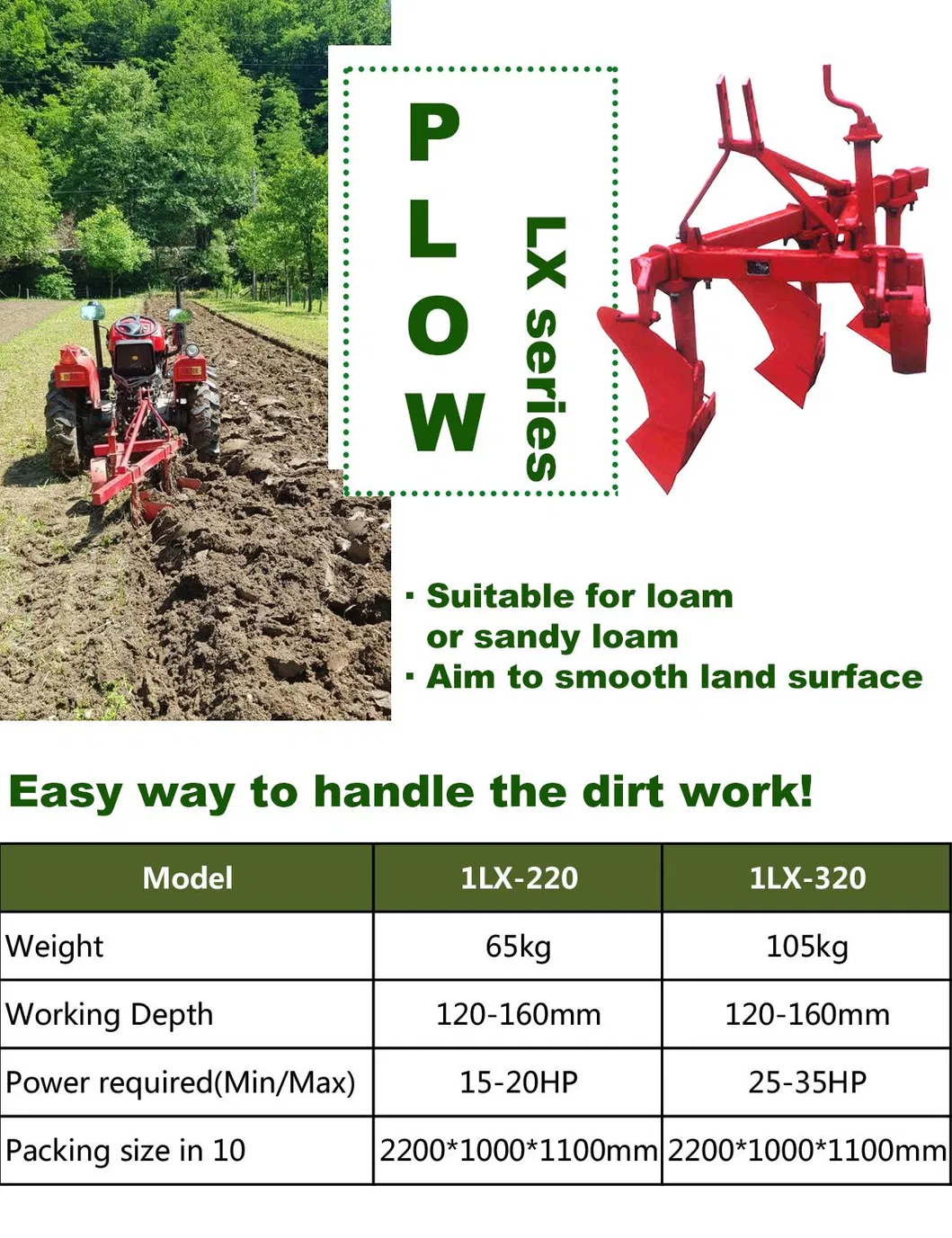 2015 Hot Selling Tractor Attachment Reversible Plow