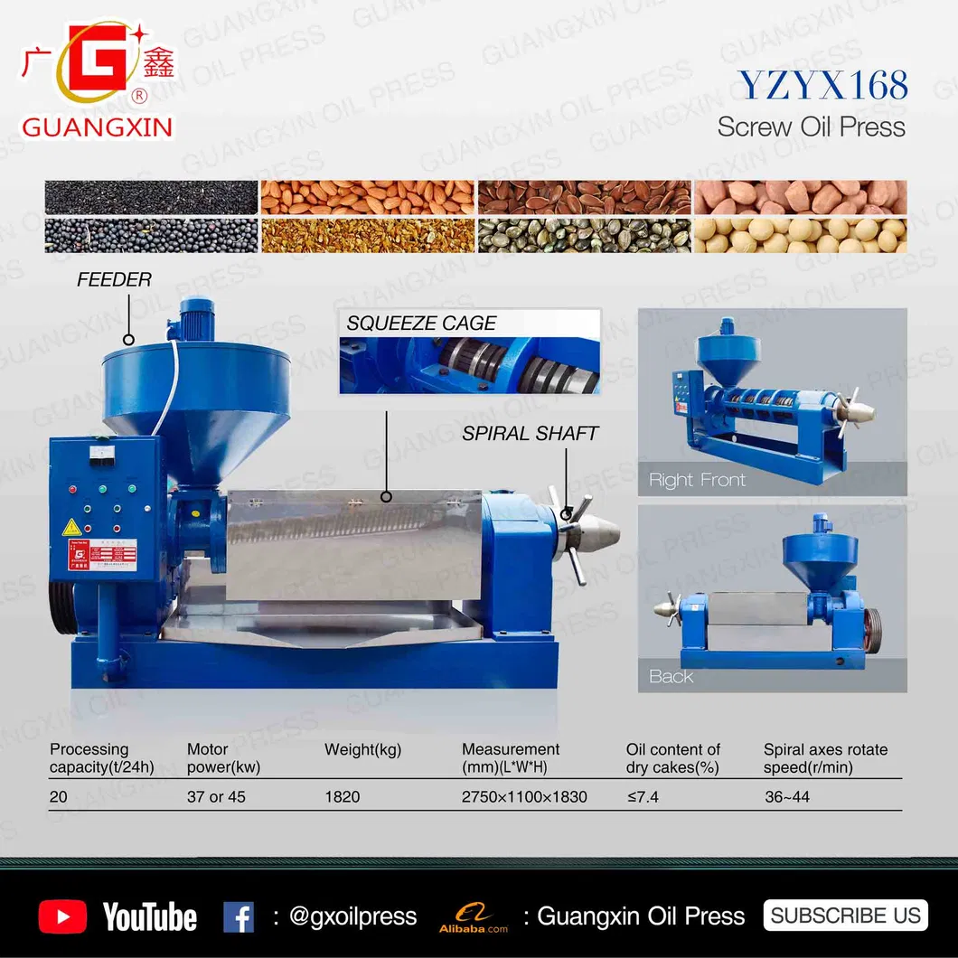 20tpd Sunflower Oil Processing Machine Yzyx168
