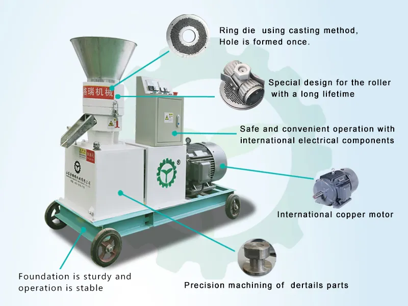 300kg-500kg/H Small Farm Animal Feed Pellet Machine with Ce