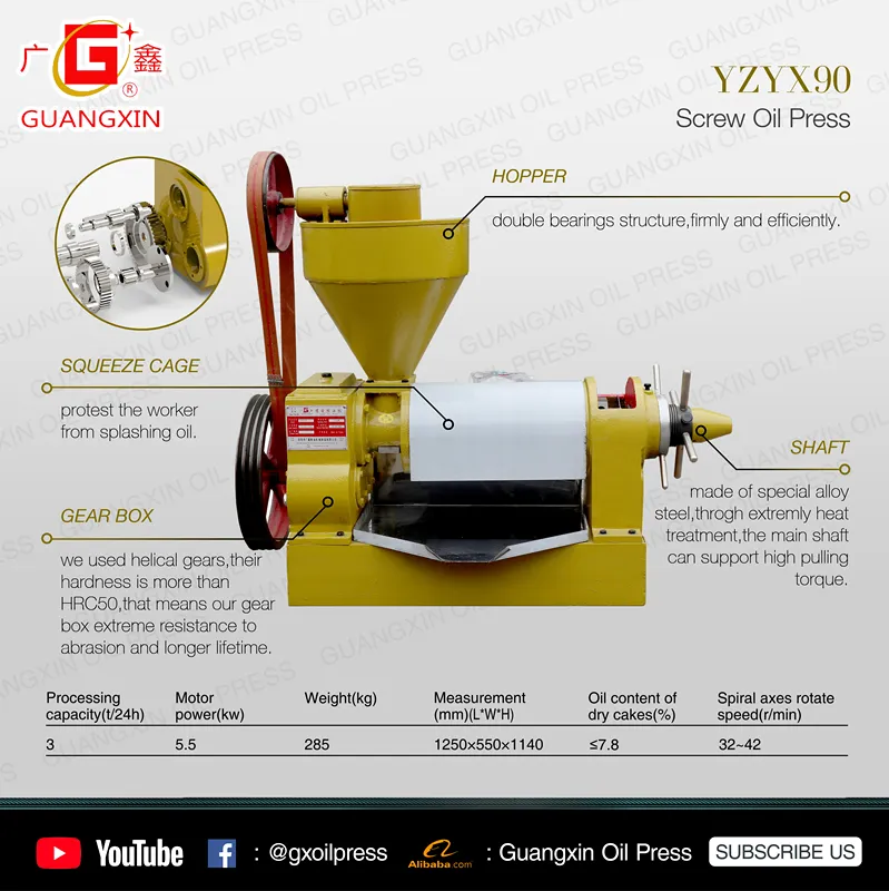 3tpd Cooking Sunflower Oil Making Machine with Guangxin Factory