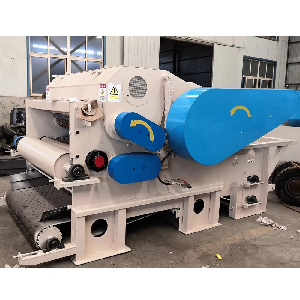 4-6t/H Shredder Crusher Large Forest Electric Drum Horizontal Feeding Conveyor Tree Branch Log Movable Tractor Driven Machine Price Industrial Wood Chipper