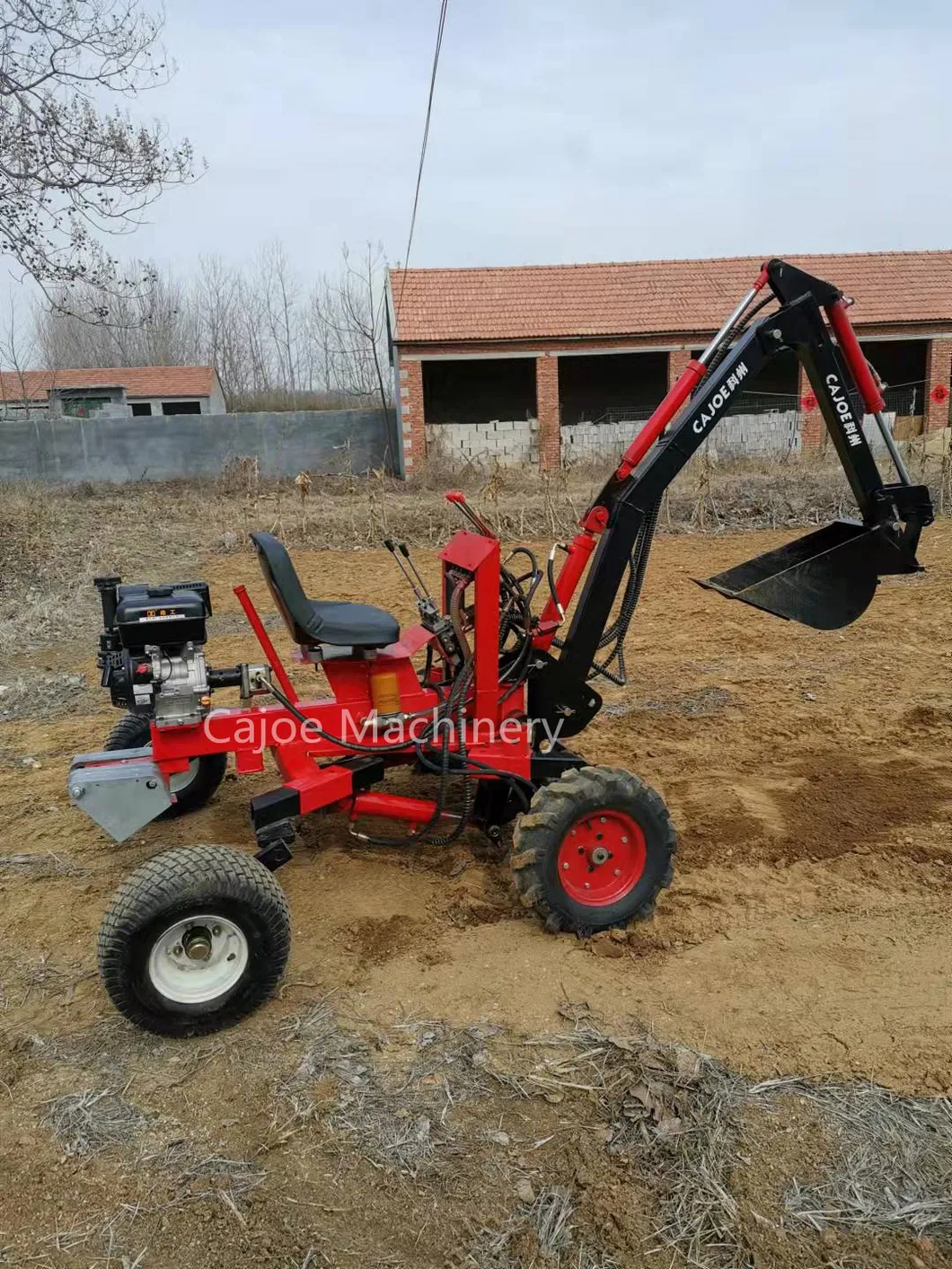 4 Wheel Type Petrol Engine Hydraulic Transmission Mini Backhoe Excavator Walking Excavators