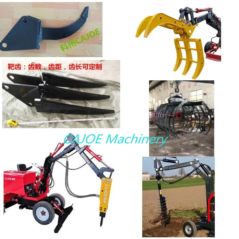 4 Wheel Type Petrol Engine Hydraulic Transmission Mini Backhoe Excavator Walking Excavators