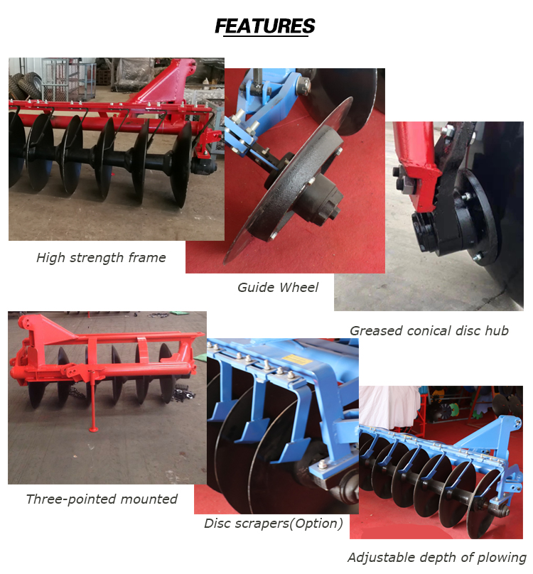 60-75HP Tractor Mounted Disc Plough Paddy Field Special Farmland Loosening Soil Disc Plow