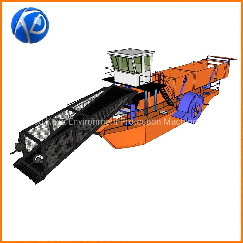 Exported Weed Cutting Machine/ Aquatic Plants Harvester/Water Trash Skimmer Boat