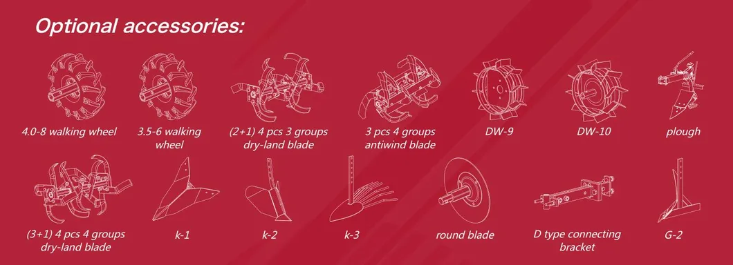 Farming Machinery Mini Rotary Cultivator Powered by FP188F/P 13HP Gasoline Engine E-start Tiller