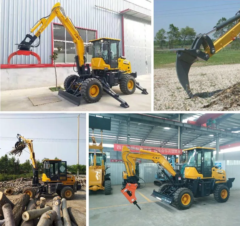 Forestry Machine 3.0ton Wheel Excavator with Log Grapple