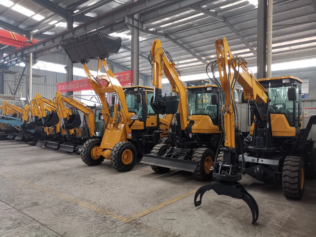 Forestry Machine 3.0ton Wheel Excavator with Log Grapple