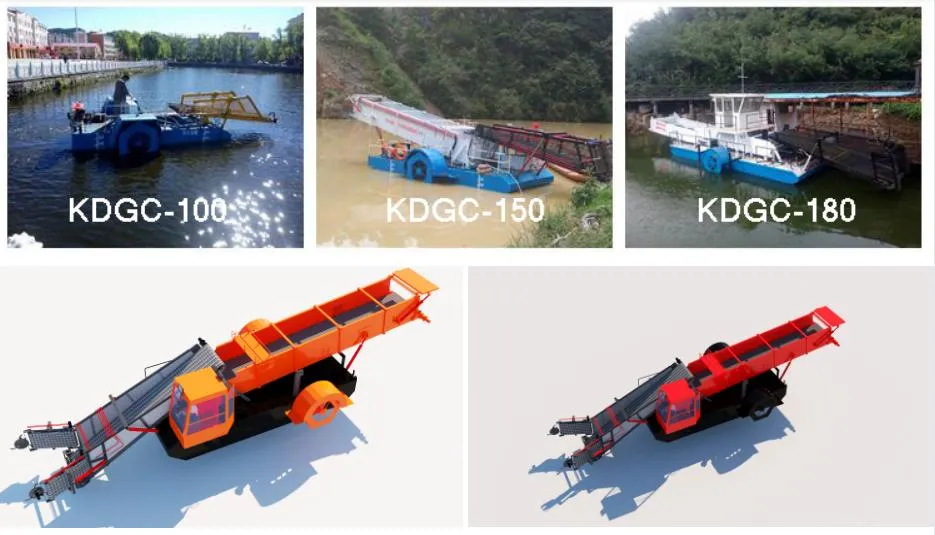 Good Quality Aquatic Water Weed Harvester Cutting Trash Skimmer From China