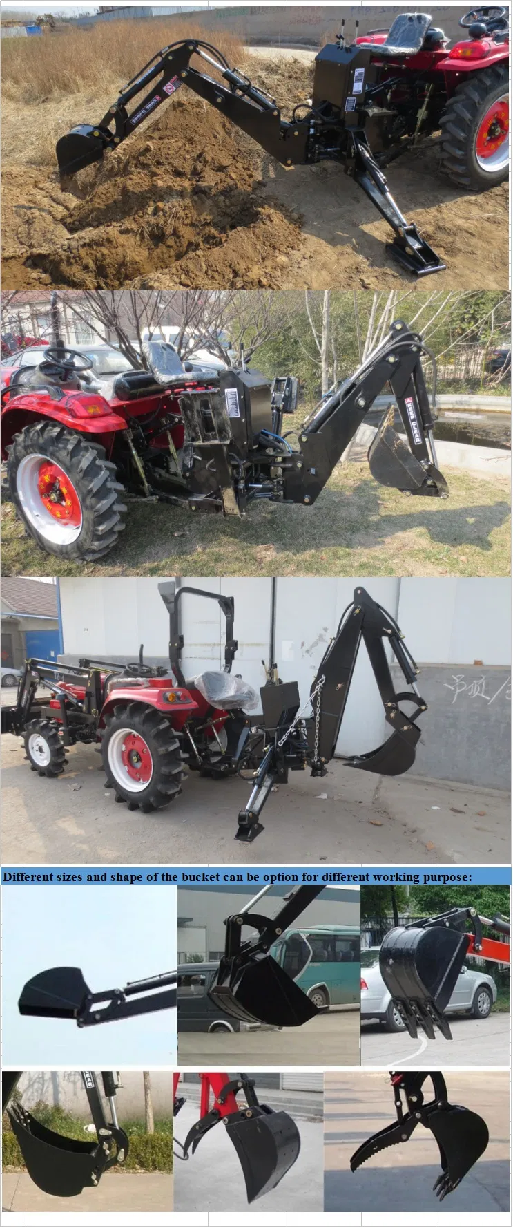 High Quality Factory Supply Lw-8 Backhoe Loader Matched 45HP-60HP Small Tractor
