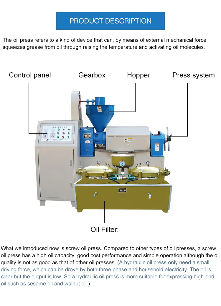 High Quality Spare Parts Production Extract Rosin Diesel Motor Cotton Seed Corn Wood Screw Industrial Cold Oil Press Machine