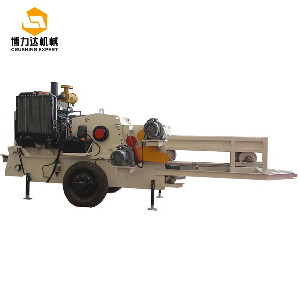 Low Noise Mobile Diesel Engine Wood Chipper