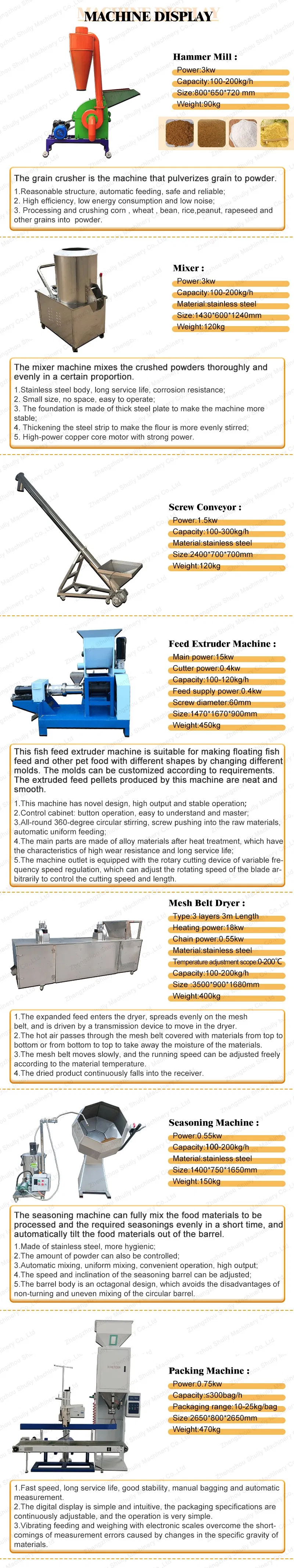 Pet Dog Fish Food Feed Pellet Extruder Machine Fish Feed Production Line