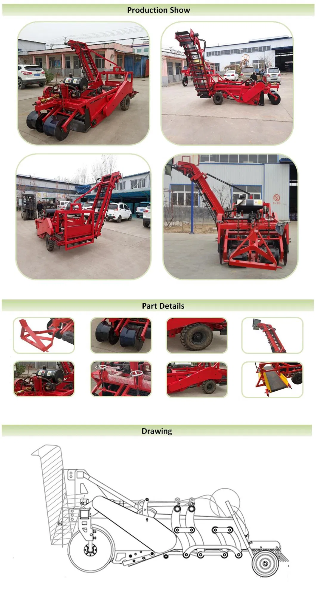 Potato Harvester/White Potato Harvesting Machine/Purple Sweet Potato Harvesing Equipment