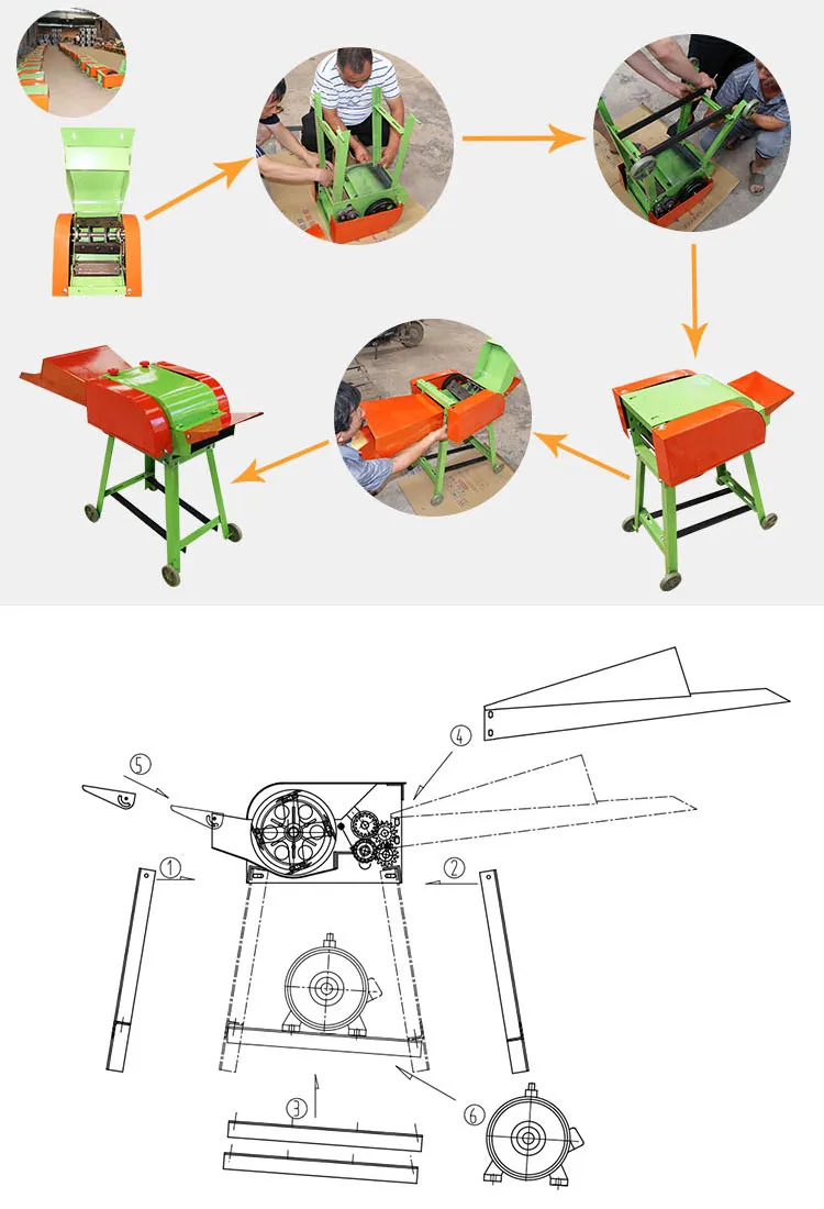 Poultry Equipment Silage Chopping Chaff Cutter Machine