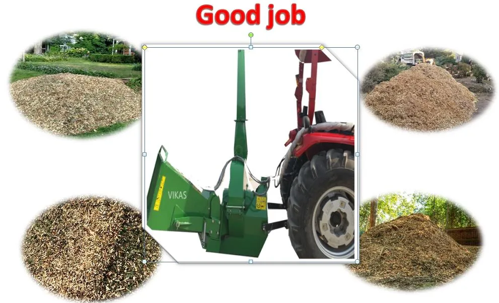 Pto Tractor Towing Wood Chips Making Machine with Chipping Capacity (10cm-22cm)